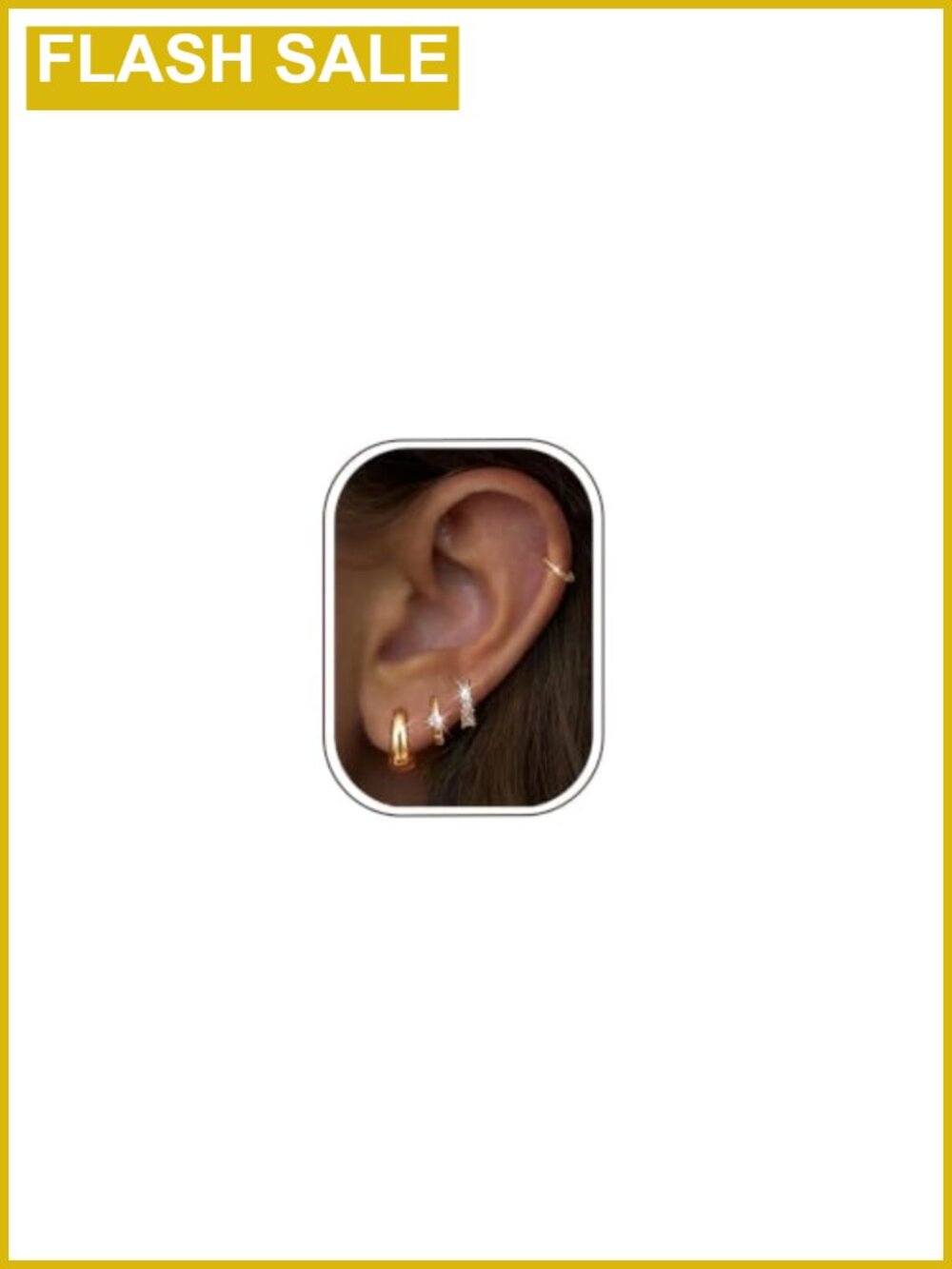 14K Gold Plated Small Hoop Earrings Set Huggie Stackable Women